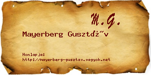 Mayerberg Gusztáv névjegykártya